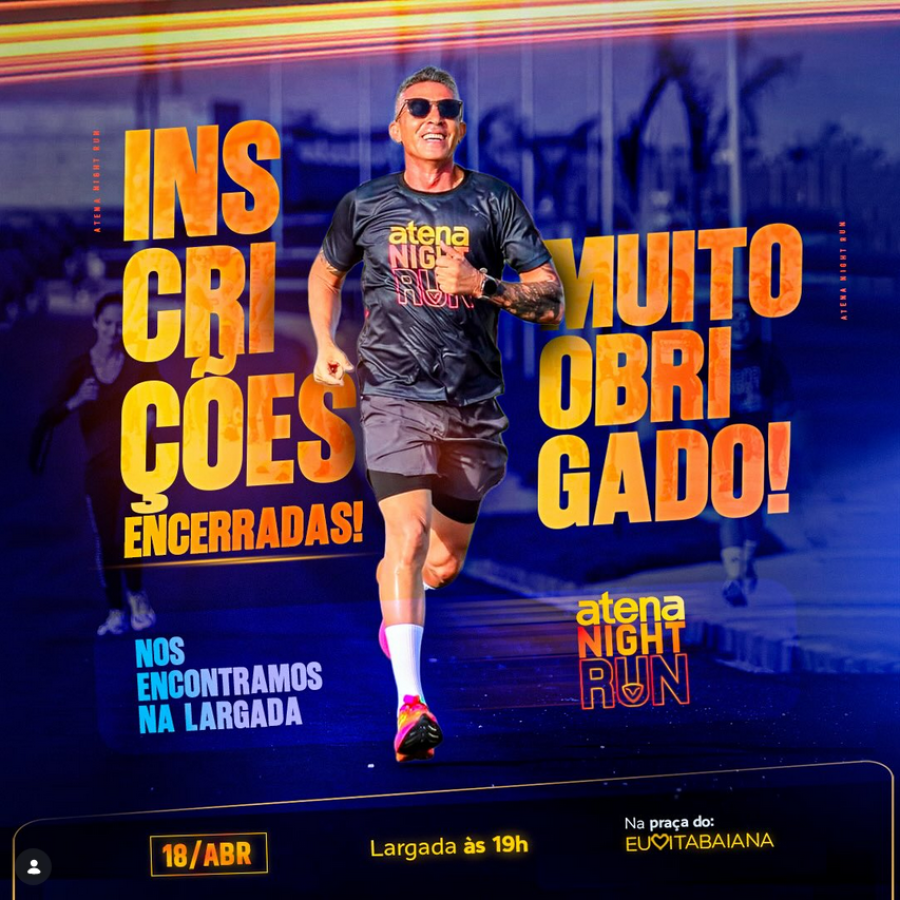 Atena Night Run promete movimentar Itabaiana com esporte, música e experiência noturna
