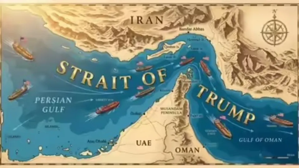 Presidente dos EUA republica mapa que renomeia Hormuz para 'estreito de Trump'